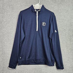 Adidas Light Weigh Quarter Zip Navy Blue Long Sleeve Polo Size L NEW